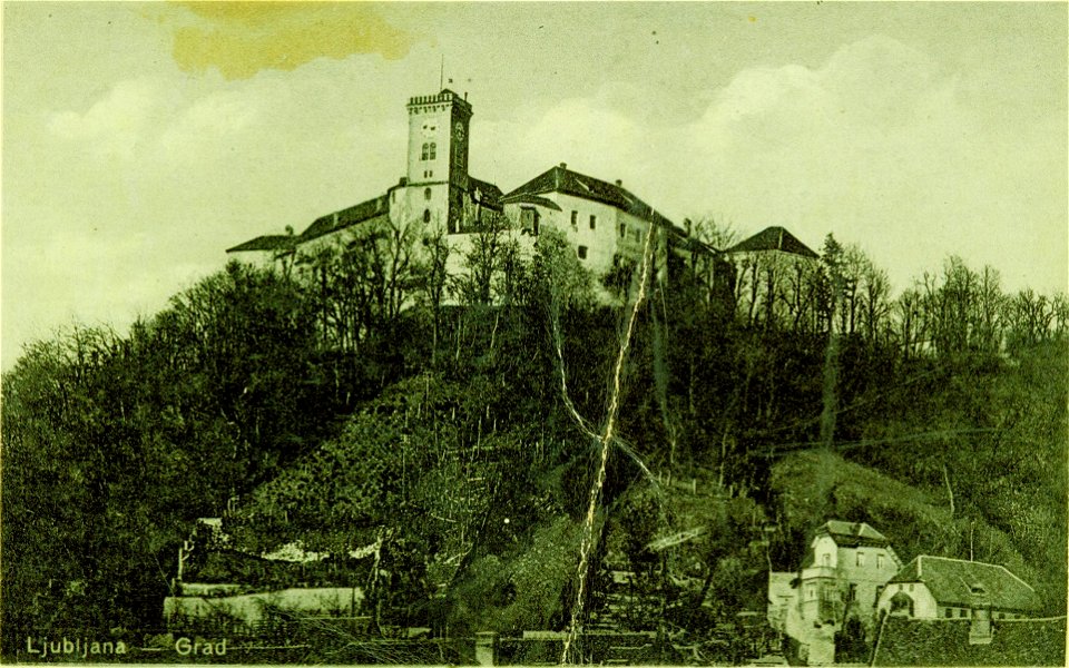 Razglednica Ljubljanskega grada 1931