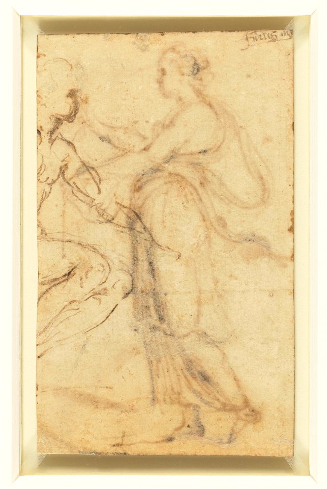 Raphael - A woman standing in profile Florentia c.1514, RCIN 990337, v