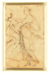 Raphael - A woman standing in profile Florentia c.1514, RCIN 990337, v
