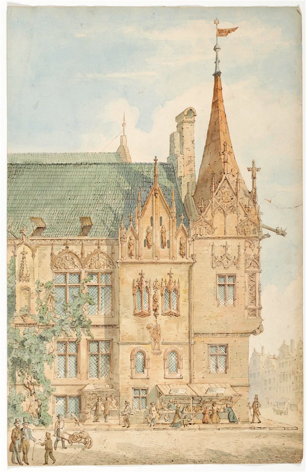 Rathaus Breslau Aquarell