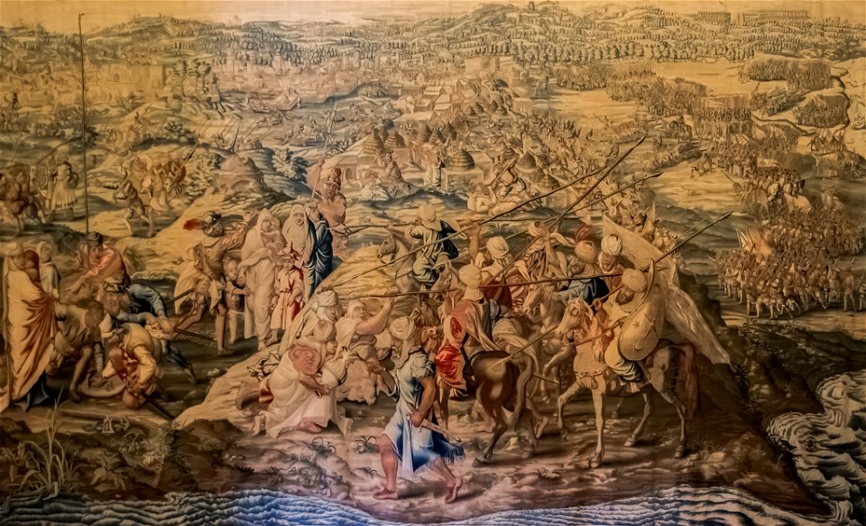Real Alcázar. Salón de los Tapices. Paño IX Saqueo de Túnez