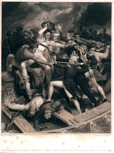 Rear Admiral Nelson's conflict In his Barge with a Spanish Launch, Night of July 3. 1797. RMG PU4076