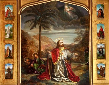 Rebecca Dulcibella Orpen (1830-1923) - Christ in the Garden of Gethsemane Surrounded by Eight Figures of Saints - 343180 - National Trust