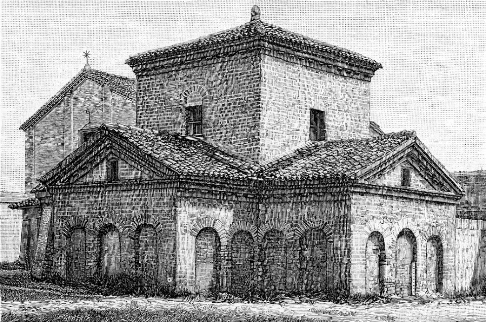 Ravenna Mausoleo di Galla Placidia xilografia