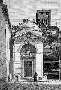 Ravenna – Esterno del sepolcro di Dante (xilografia)