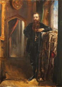 Rebecca Dulcibella Orpen (1830-1923) - Edward Heneage Dering (1826–1892), Standing in an Interior at Baddesley Clinton - 343198 - National Trust