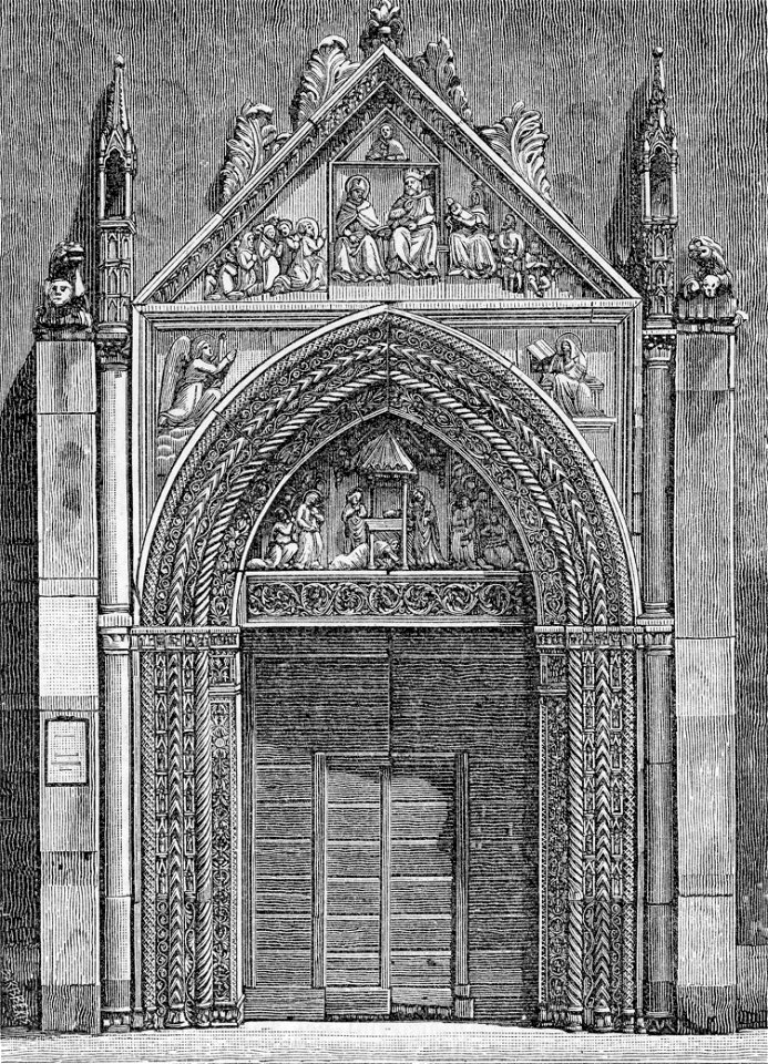 Ravenna Porta della chiesa di S Giovanni Evangelista xilografia