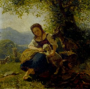 Raphael Ritz Rastende Magd mit einer Ziege