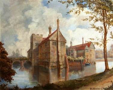 Rebecca Dulcibella Orpen (1830-1923) - View of Baddesley Clinton from the North East - 343174 - National Trust
