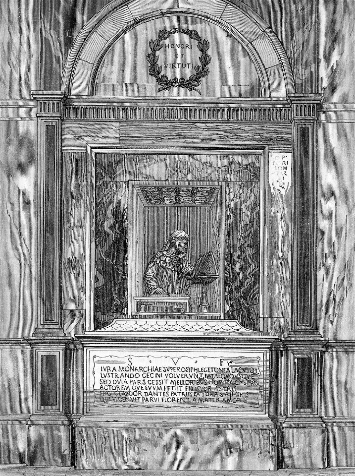 Ravenna Interno del sepolcro di Dante Alighieri xilografia