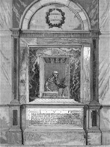 Ravenna Interno del sepolcro di Dante Alighieri xilografia