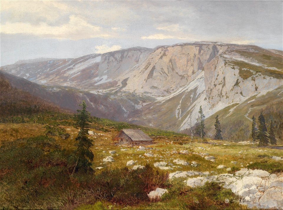 Rax mountain signed Petrides oil on canvas 81 x 60 cm Petrides