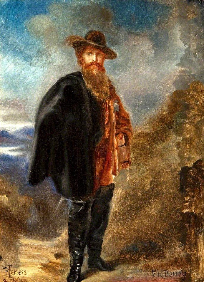 Rebecca Dulcibella Orpen (1830-1923) - Edward Heneage Dering (1826–1892), Standing, in Boots and a Cloak (in the Highlands^) - 343161 - National Trust