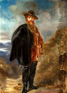Rebecca Dulcibella Orpen (1830-1923) - Edward Heneage Dering (1826–1892), Standing, in Boots and a Cloak (in the Highlands^) - 343161 - National Trust
