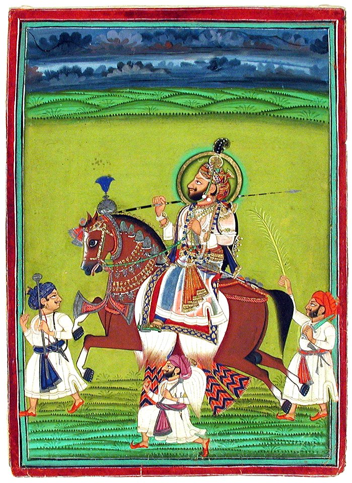 Rawat Sri Joghchighji equestrian, with three servants (6125098174)
