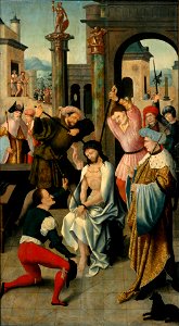 Rechterluik (buitenzijde) van een drieluik van de familie Snoy met de bespotting van Christus Centraal Museum 6324