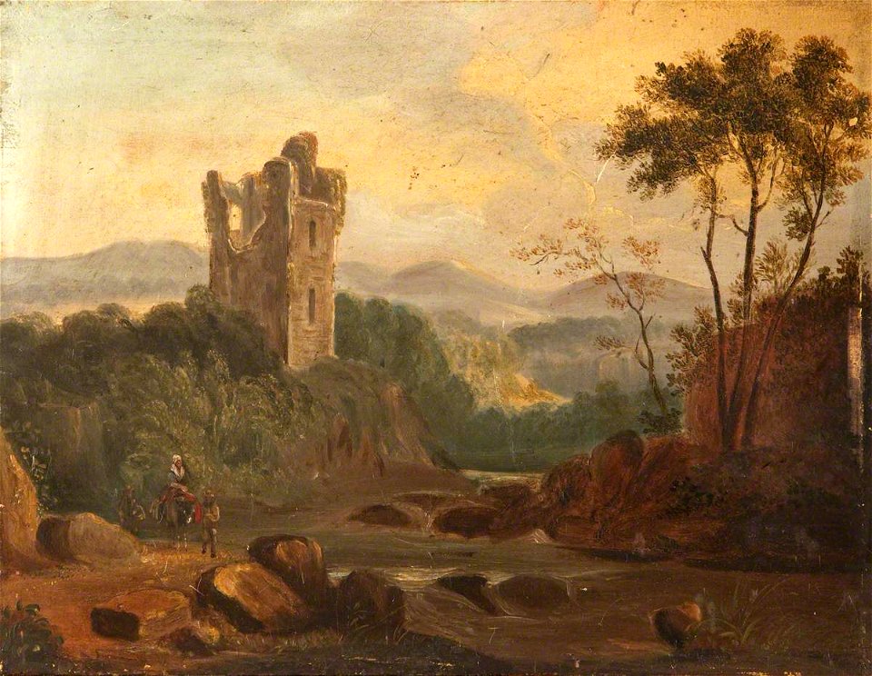 Rebecca Dulcibella Orpen (1830-1923) - A River Landscape with a Ruined Tower, Ireland - 343237 - National Trust