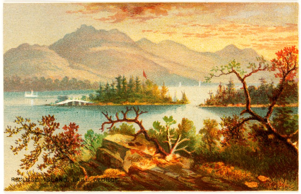 Recluse Island, Lake George (Boston Public Library)