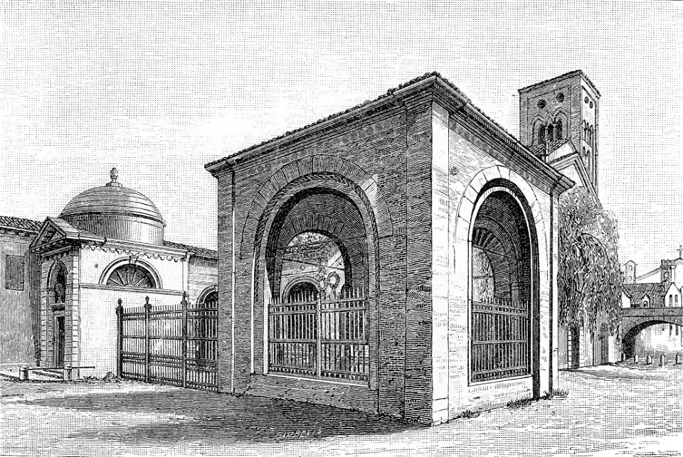 Ravenna veduta del quadrarco di Bracciofortexilografia