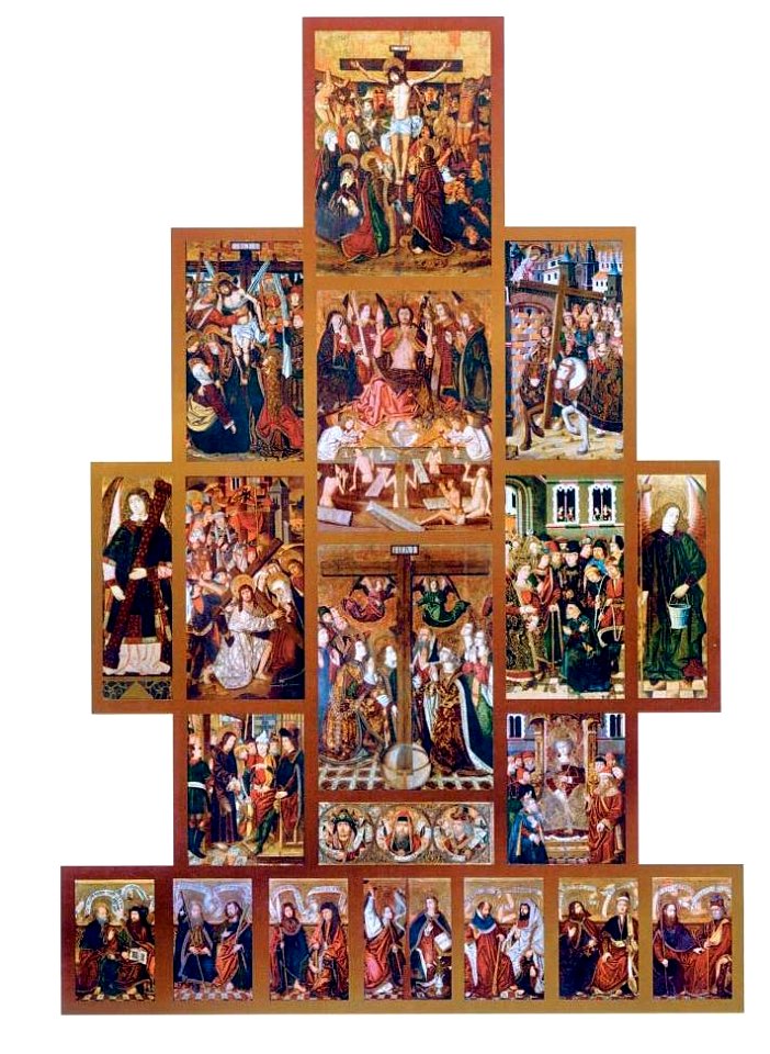 Recomposición general del retablo de la Santa Cruz de Blesa (Museo de Zaragoza)