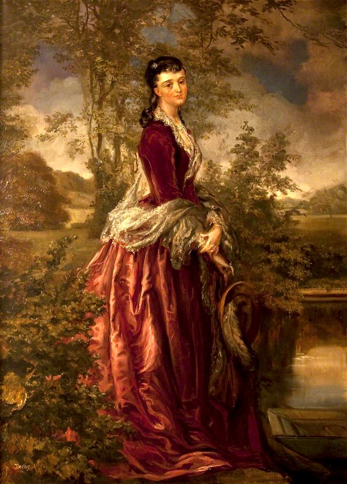Rebecca Dulcibella Orpen (1830-1923) - Beatrice Mary Petre (1858–1930), Mrs Henry Ferrers Ferrers, Standing in a Rural Landscape - 343254 - National Trust