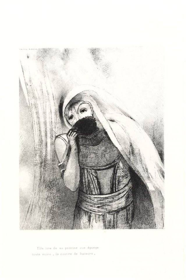 Redon - 'Elle tire de sa poitrine une éponge toute noir, la couvre de baisers', 0485474