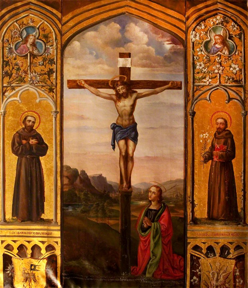 Rebecca Dulcibella Orpen (1830-1923) - Triptych with Christ Crucified with Saint Mary Magdalen and Saints Francis and Anthony of Padua (after Pietro Perugino) - 343184 - National Trust