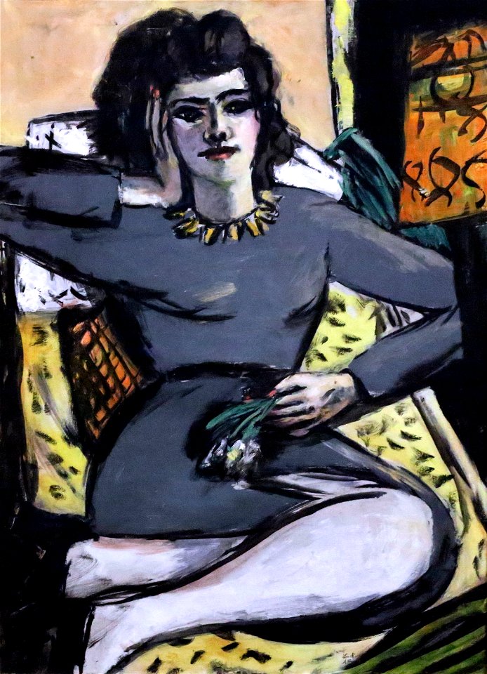 Reclining Woman with Pinks. 