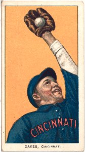 Rebel Oakes, Cincinnati Reds, baseball card portrait LCCN2008676467