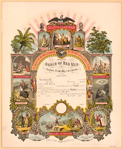Redmen's diploma, legeneary & historical chart LCCN2003688752
