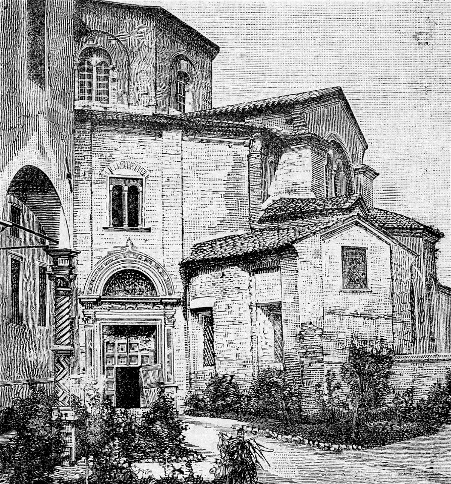 Ravenna – Esterno del Tempio di San Vitale (xilografia)