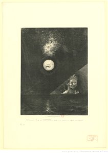Redon - A l'horizon, l'Ange des CERTITUDES, et, dans le ciel sombre, un regard interrogateur, btv1b6950994d