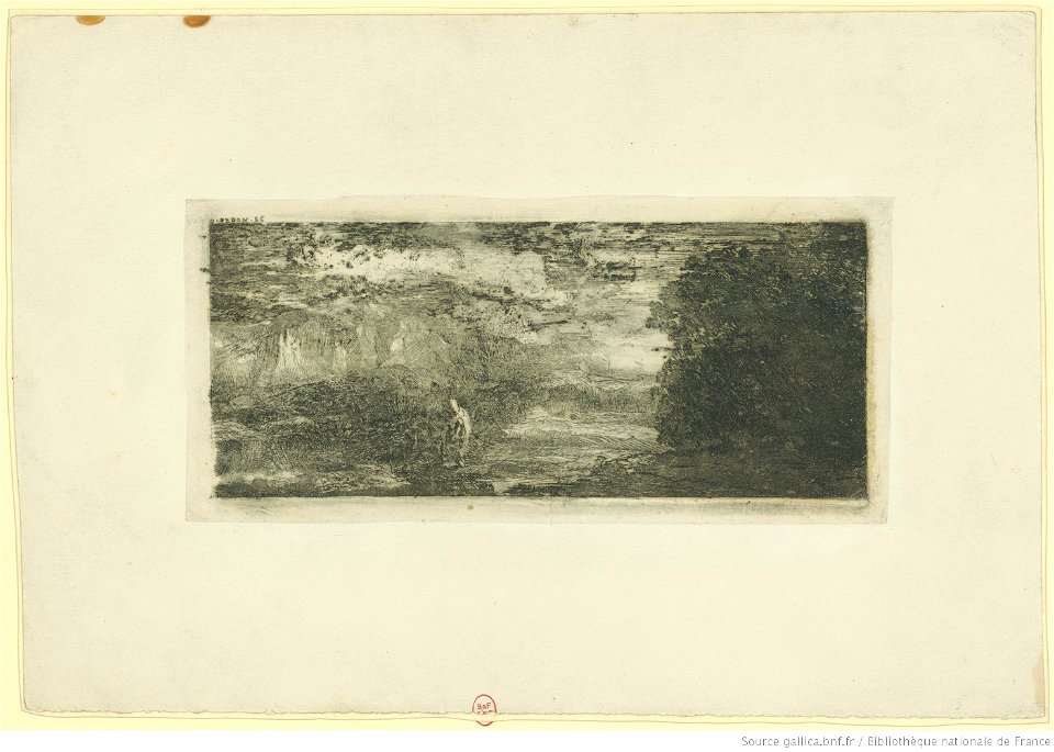 Redon - Cavalier sous un ciel d'orage (Epreuve d'essai), btv1b69509522