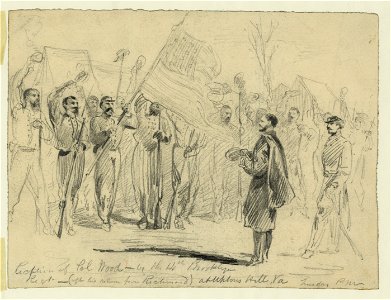 Reception of Col Wood-by the 14th Brooklyn Regt.-(after his return from Richmond) at Uptons Hill, Va.-Tuesday, p.m. LCCN2004660306