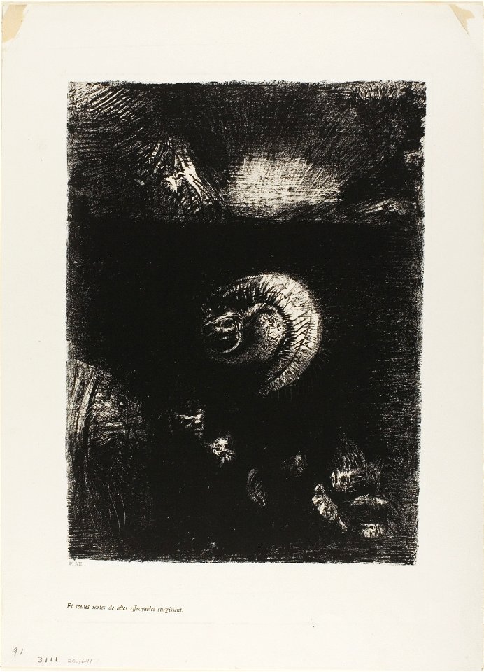 Redon - And All Manner of Frightful Creatures Arise, plate 8 of 10, 1920.1641