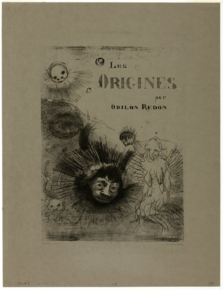 Redon - Cover-Frontispiece for Les Origines, 1920.1577