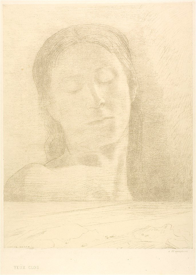Redon - Closed Eyes, 1920.1672