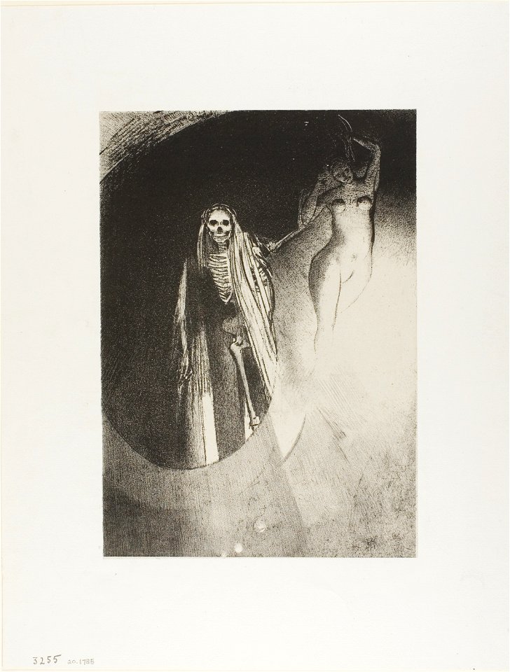 Redon - Death It is I Who Make You Serious; Let Us Embrace Each Other, plate 20 of 24, 1920.1785