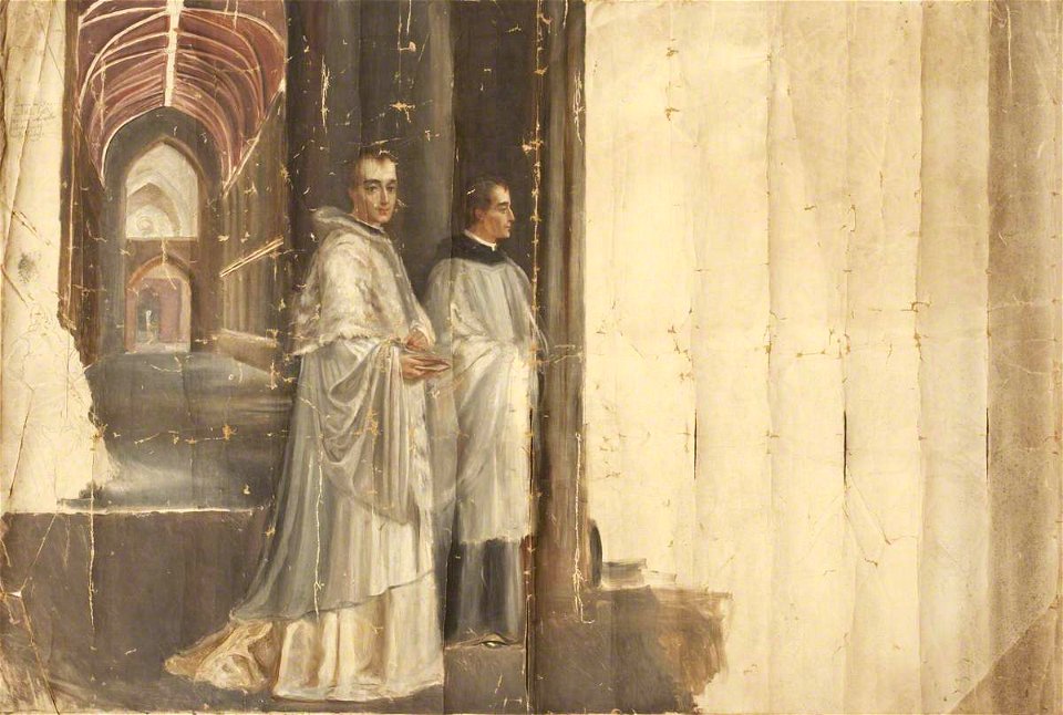 Rebecca Dulcibella Orpen (1830-1923) - Two Priests in front of a Church - 343258 - National Trust