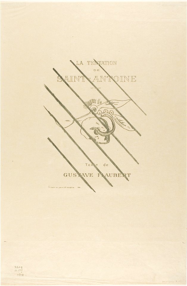 Redon - FrontispieceTitle Plate for the Tentation de St. Antoine, 1920.1739