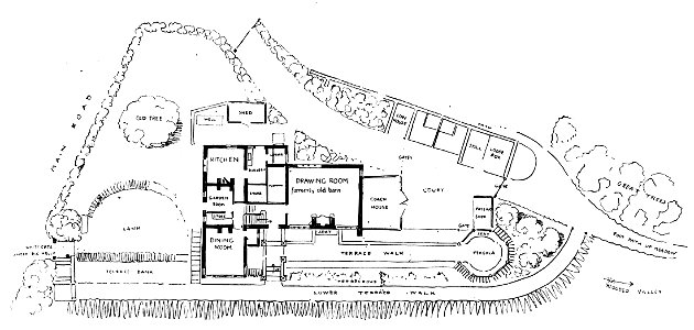 Redhill Farm, fig 47 (Modern Homes, 1909). Free illustration for personal and commercial use.