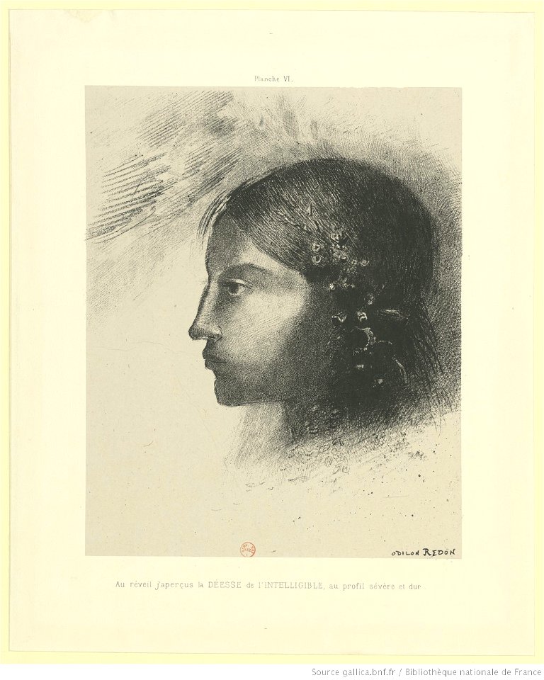 Redon - Au réveil j'aperçus la DEESSE de l'INTELLIGENCE au profil sévère et dur, btv1b69510135