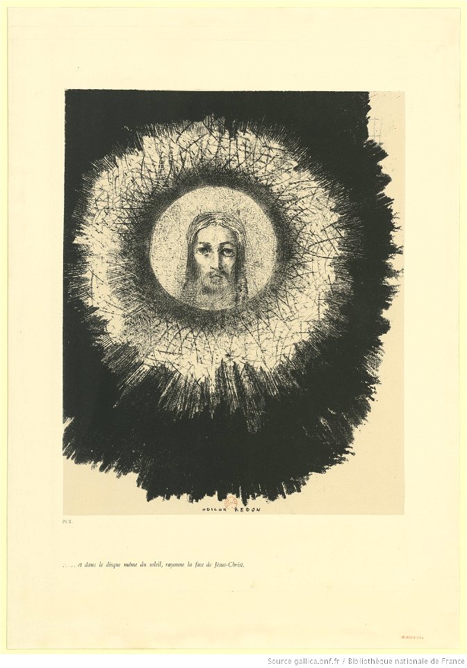 Redon - ... et dans le disque même du soleil, rayonne la face de Jésus-Christ, btv1b6951055h