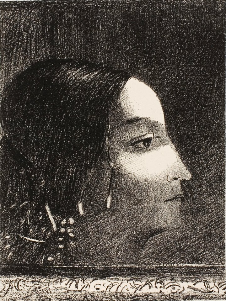 Redon - Dramatic and Grandiose with Her Face like that of a Druid Priestess, 1920.1627
