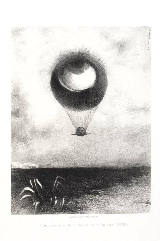 Redon - L'oeil, comme un ballon bizarre, se dirige vers l'infini, 0217275