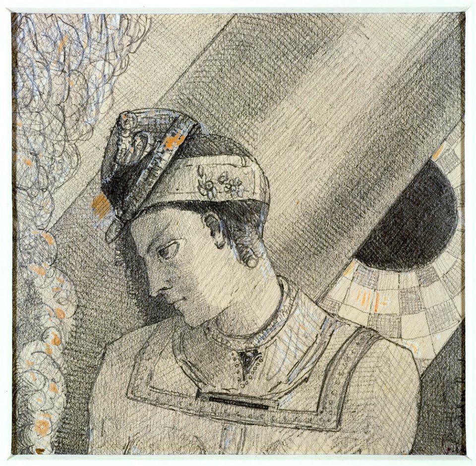 Redon - Buste de femme la tête penchée à gauche, Vers 1871