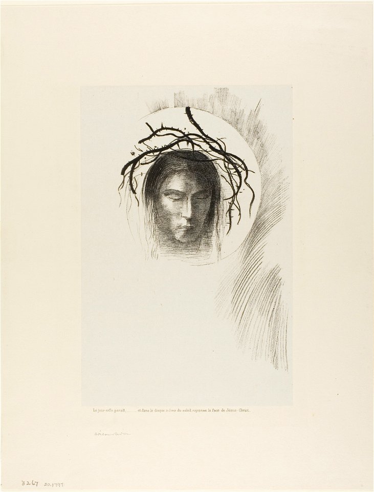 Redon - Day Appears at Last,…and in the Very Disk of the Sun Shines the Face of Jesus Christ, plate 24 of 24, 1920.1797
