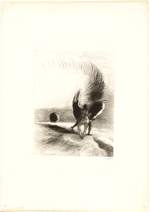 Redon - Beneath the Wing of Shadow the Black Creature was Biting Energetically, plate 4 of 6, 1920.1687