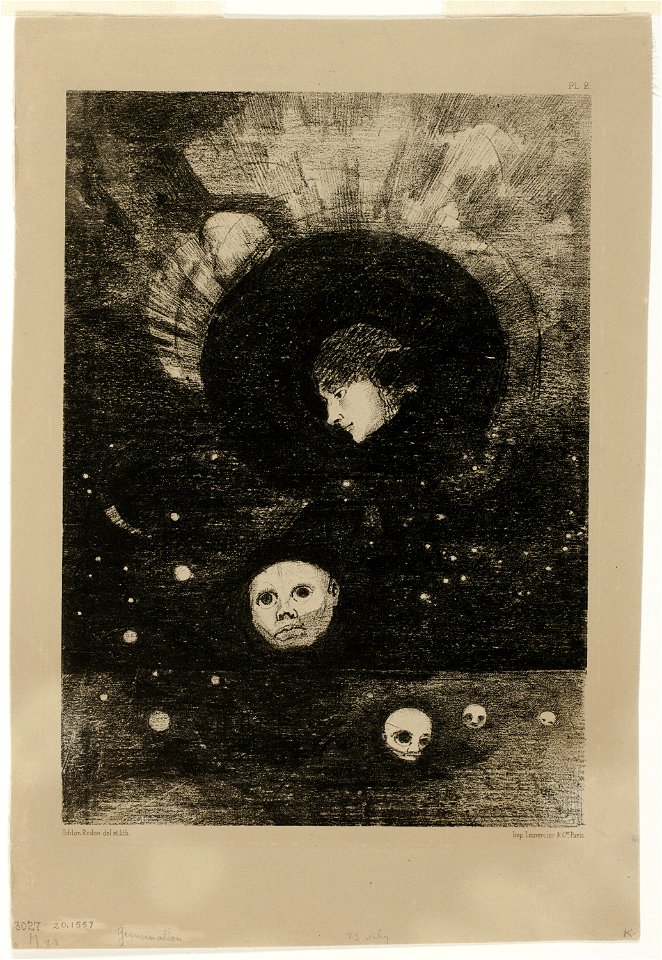Redon - Germination, plate two from In Dreams, 1920.1557