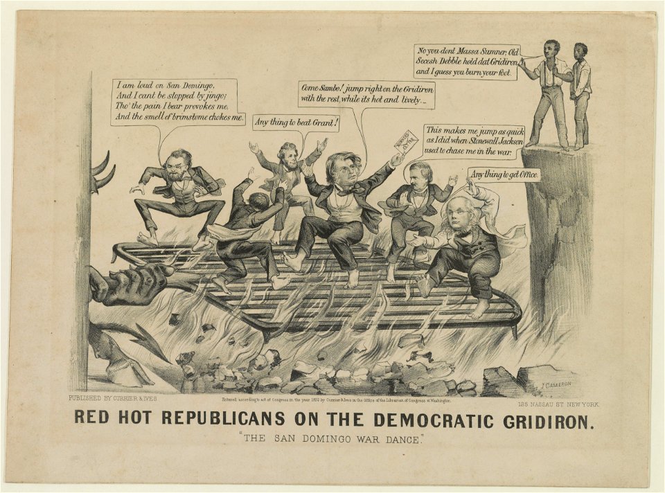 Red hot Republicans on the Democratic gridiron. The San Domingo war dance - J. Cameron. LCCN2003656596